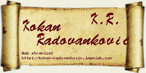 Kokan Radovanković vizit kartica